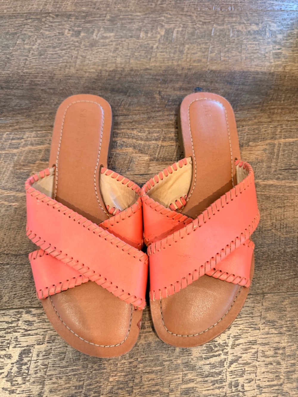 Jack Rogers Coral Cross-Strap Slide Sandals